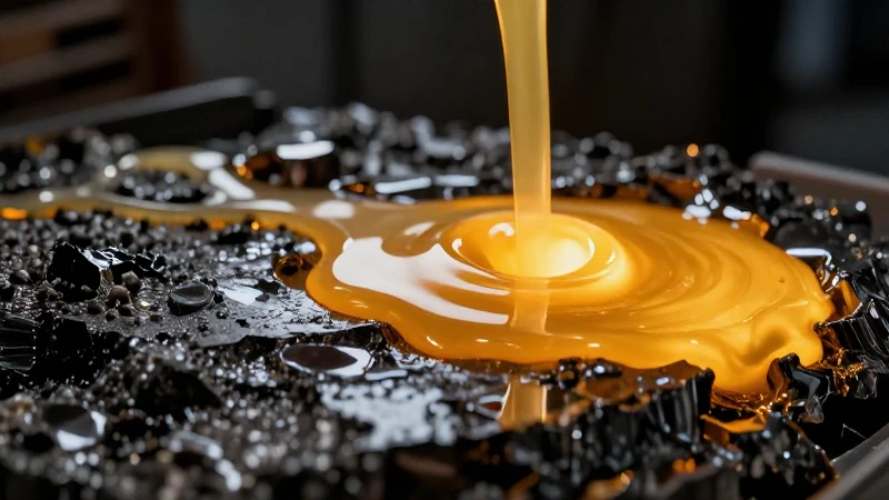 Oro fundido brilla en obsidiana dramática