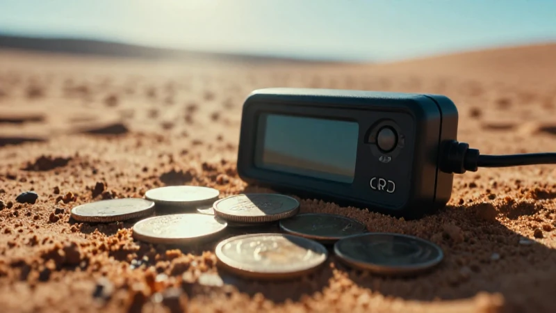 Monedas antiguas relucientes en desierto soleado