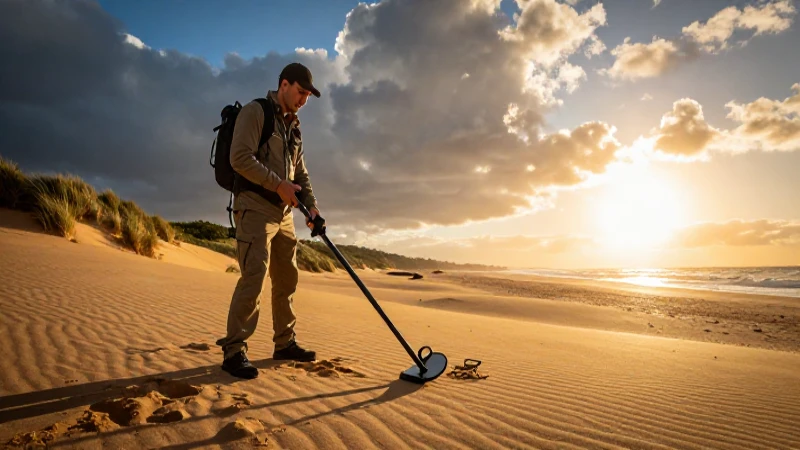 Búsqueda del tesoro en dunas doradas australianas