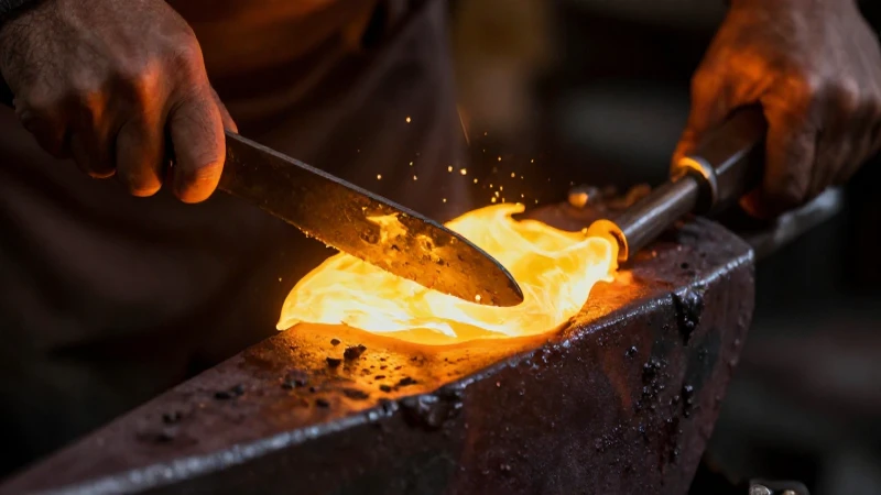 Oro fundido en fragua: arte impactante