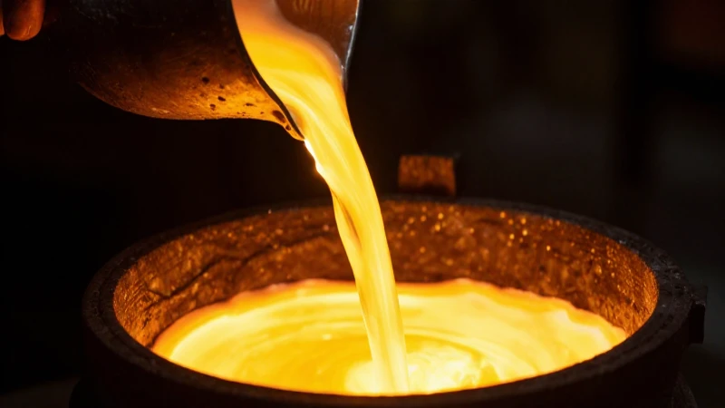 Oro fundido brilla en imagen impactante