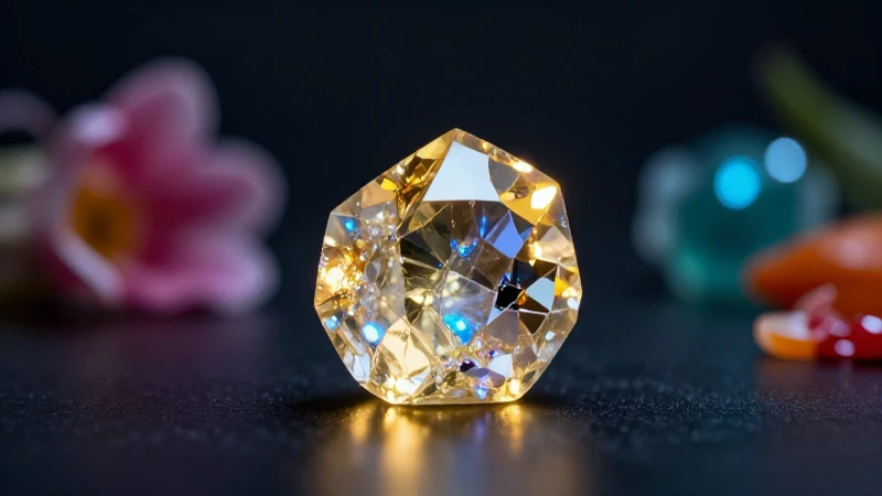 Cristal de bismuto resplandeciente en estudio elegante