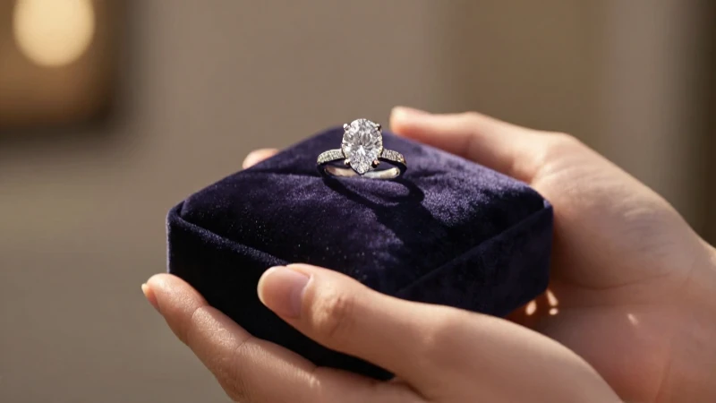 Anillo de diamantes en mano elegante