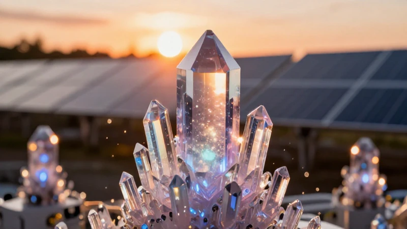 Cristales de litio en un atardecer dramático