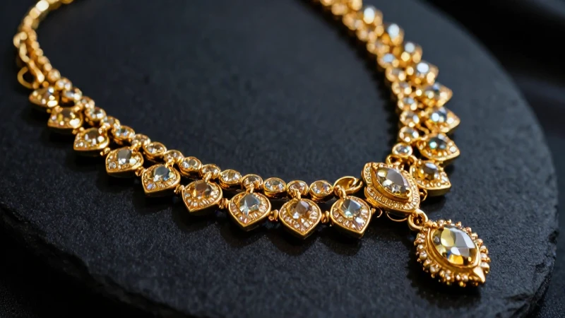Collar dorado impactante y fotogénico