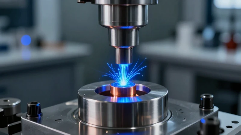 Niquelado metálico: chispas azules en laboratorio industrial