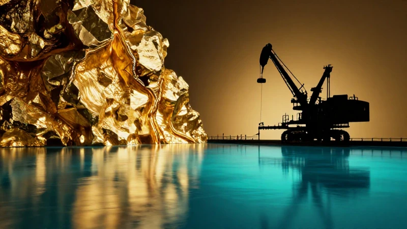 Oro brillante en un entorno minero realista