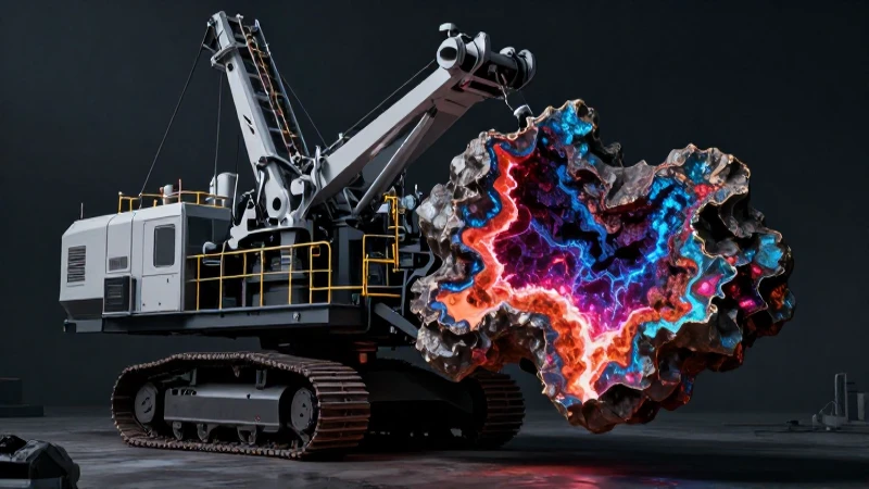 Minería moderna con iluminación cinematográfica y contraste
