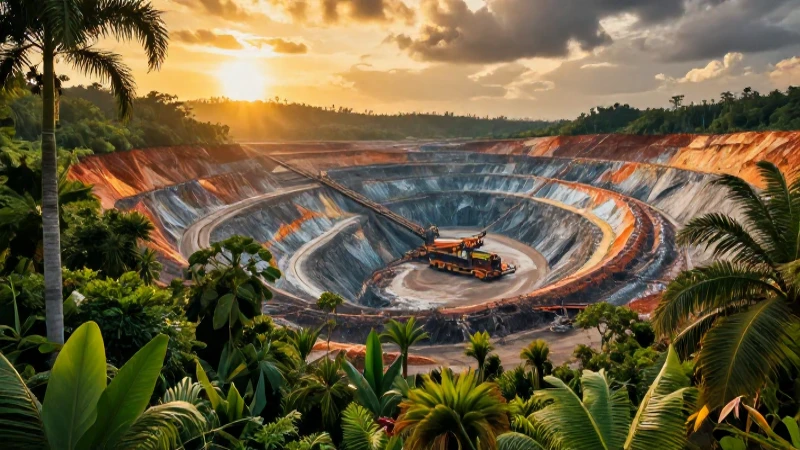 Paisaje minero tropical, hiperrealista e impactante