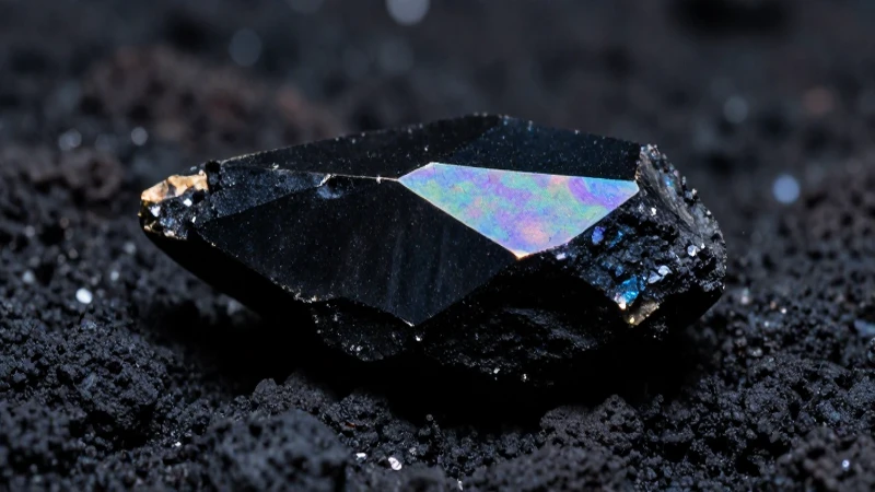 Qué es la obsidiana y cuál es su significado e imágenes 6 Fragmento obsidiana: negro brillante e iridiscente