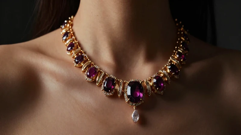 Collar dorado elegante con gemas vibrantes