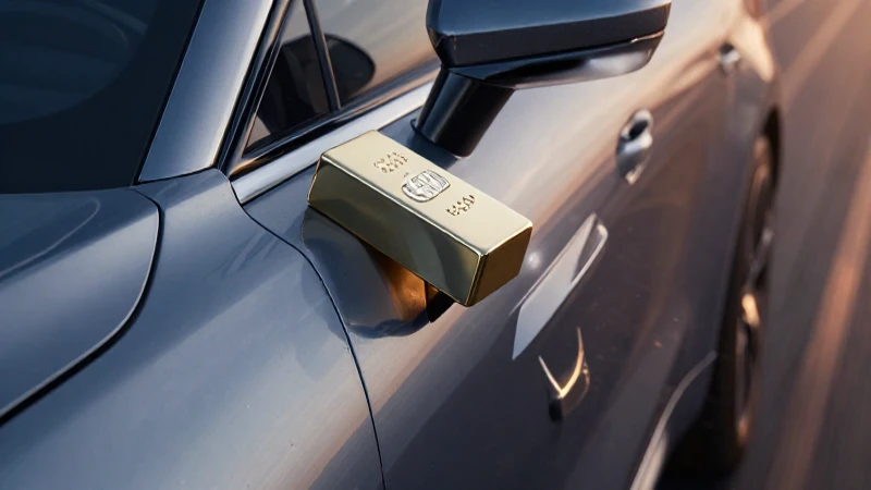 Coche moderno y brillante en primer plano dramático