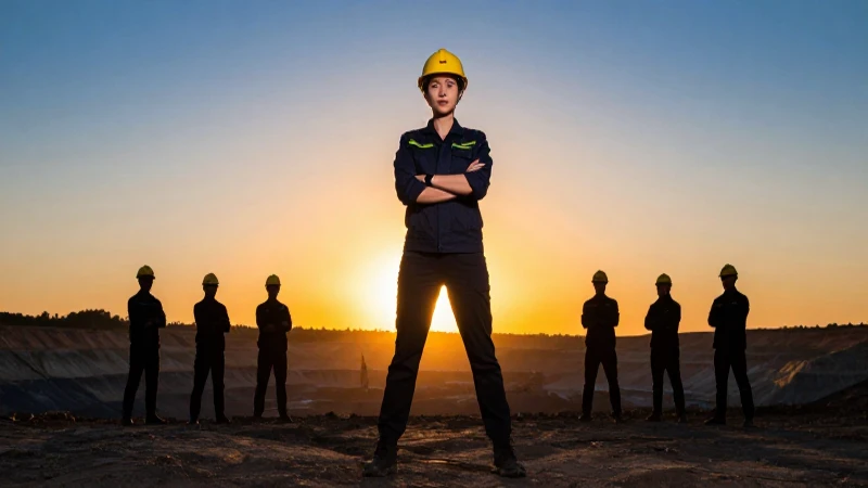 Atardecer minero: gestión femenina fuerte y vibrante