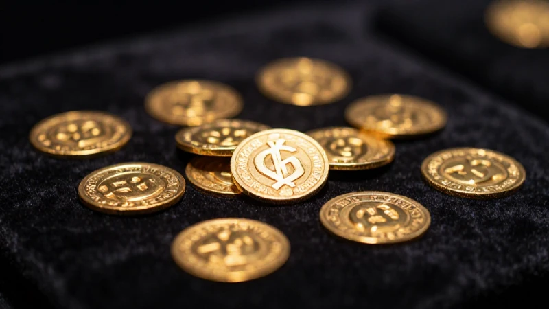 Monedas antiguas doradas sobre terciopelo oscuro