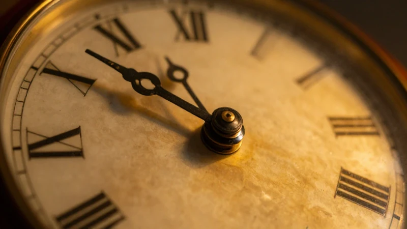 Reloj antiguo restaurado con iluminación dramática y detalle