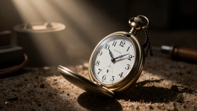 Reloj antiguo en foco dramático y cálido
