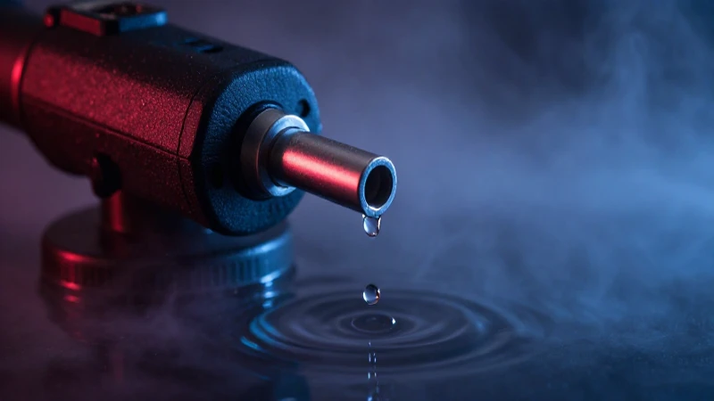 Detector metálico sumergido en agua, atmósfera dramática