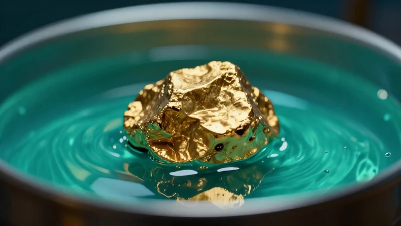 Qué reacción tiene el oro al ser puesto en contacto con lejía 2 Clara foto macro de un nugget dorado y vibrante