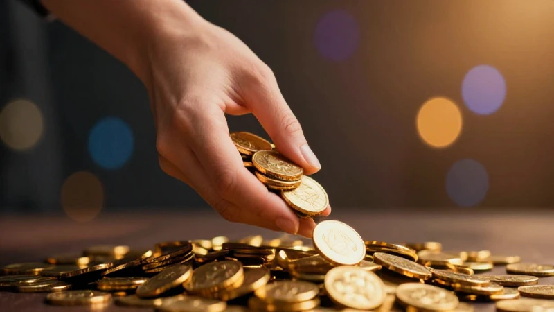 Mano misteriosa entre monedas, luz cinematográfica cálida 