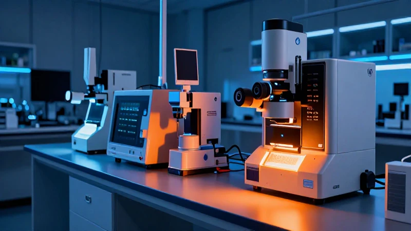 Laboratorio tecnológico hiperrealista y vibrante
