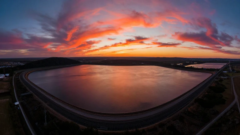 Qué es un depósito de jales y su importancia en minería 2 Atardecer cinematográfico sobre la laguna de relaves