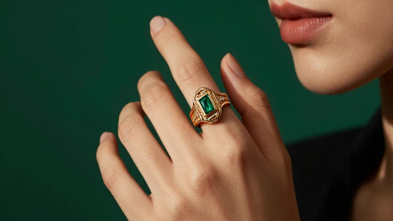 Joyería vintage elegante con sombras dramáticas
