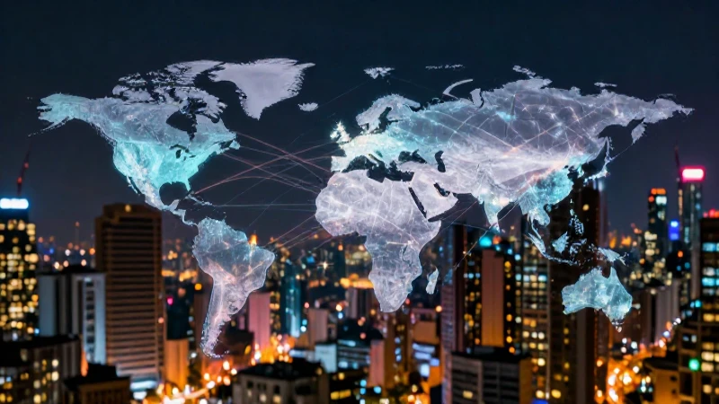 Metrópolis vibrante con conectividad global impactante