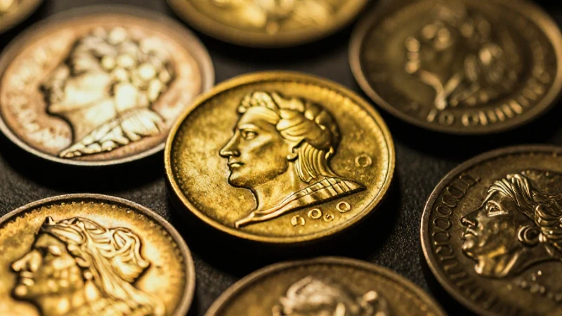 Monedas antiguas doradas resplandecen con dramatismo