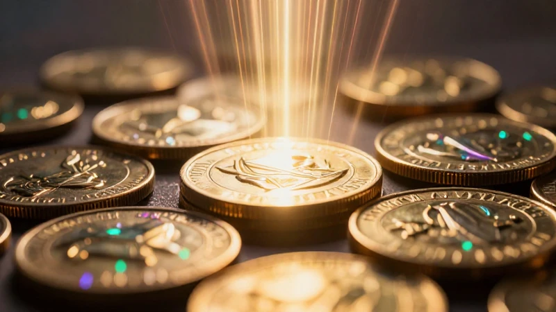 Monedas doradas en luz cálida y vibrante