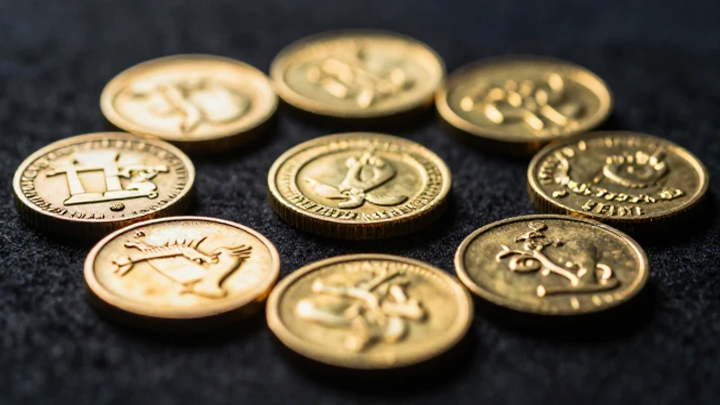 Monedas antiguas doradas en primer plano dramático