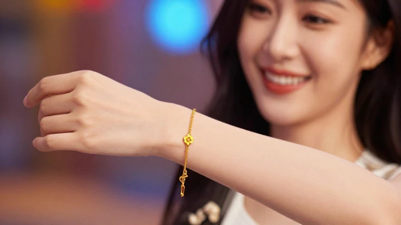 Sonríe con confianza; pulsera dorada delicada