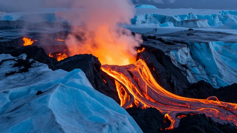 Lava y hielo: contraste hipnótico y realista