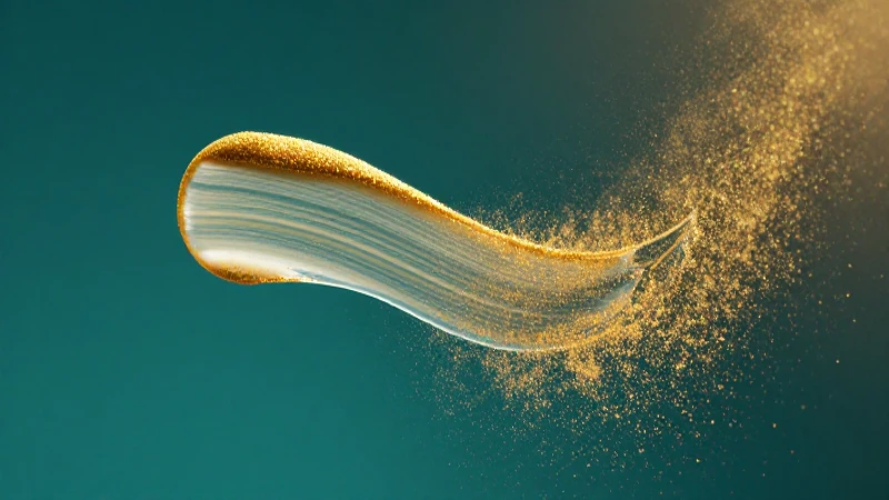 Pasta dental dorada en primer plano y elegante