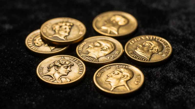 Monedas antiguas destacadas con iluminación dramática