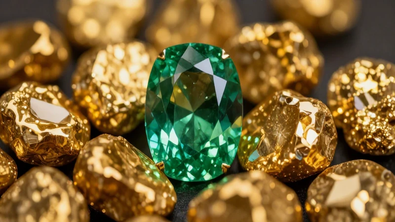 Joyas vibrantes resaltan en primer plano