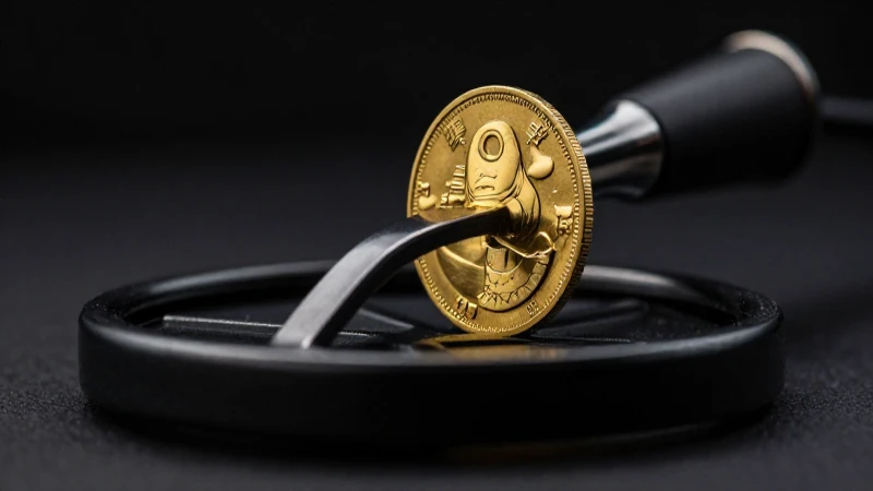 Moneda antigua resaltada con iluminación dramática