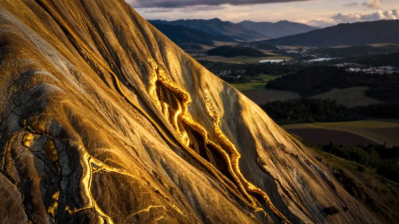 Escena ecuatoriana con luz dramática y oro
