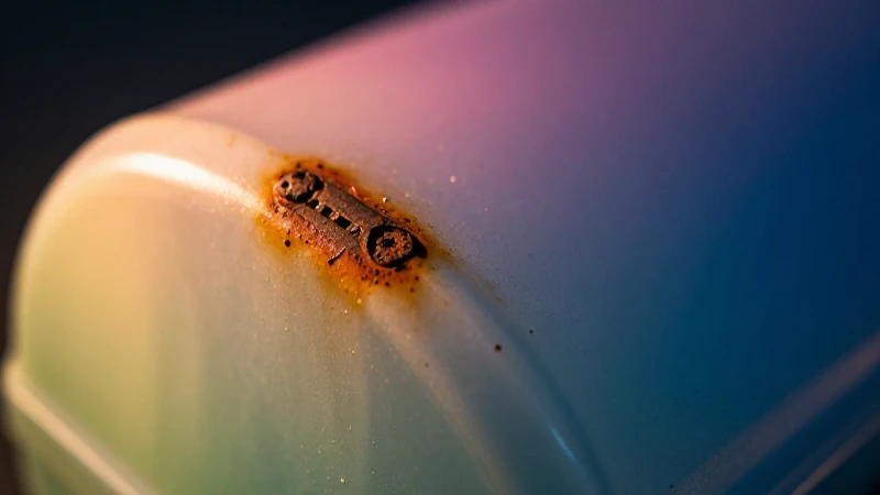 Objeto plástico oxidado, imagen cinematográfica impactante