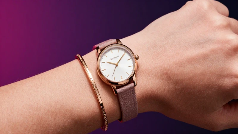 Reloj y pulsera dorada, foto elegante