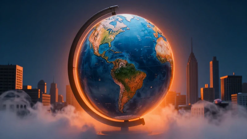 Comenzó el XII Congreso Nacional de Ciencias de la Tierra 2025 2 Globo terráqueo urbano en colores naranja y azul