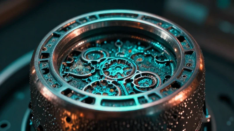Fotografía hiperrealista y cinematográfica de metales vibrantes