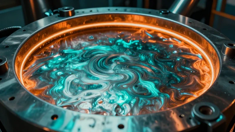 Cómo se refinen de manera eficiente el níquel y el cobre 7 Metal fundido: imagen cinematográfica vibrante y pulida