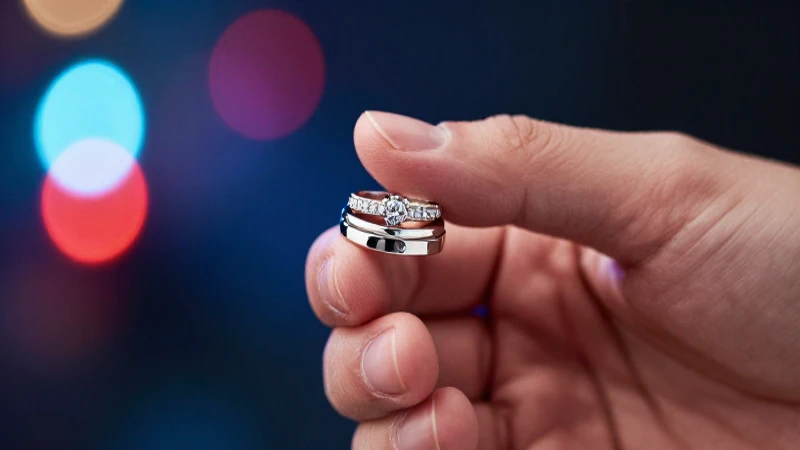 Anillos elegantes resalta en mano masculina