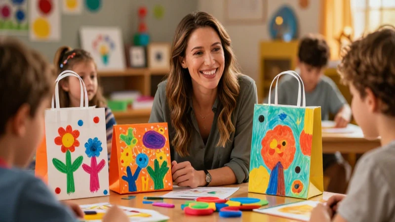 Regalos coloridos y alegres para maestra