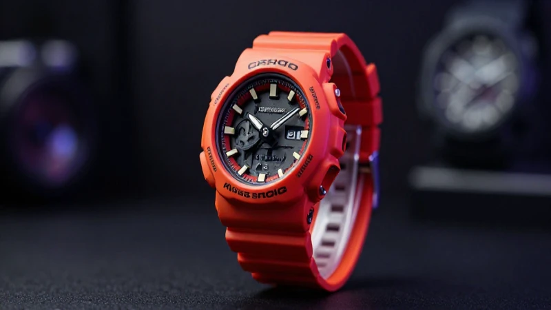 Reloj Casio vibrante, destacado en estudio elegante