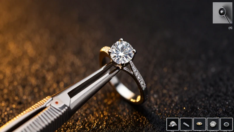 Reparación joyeria, anillo brillante y luz dorada