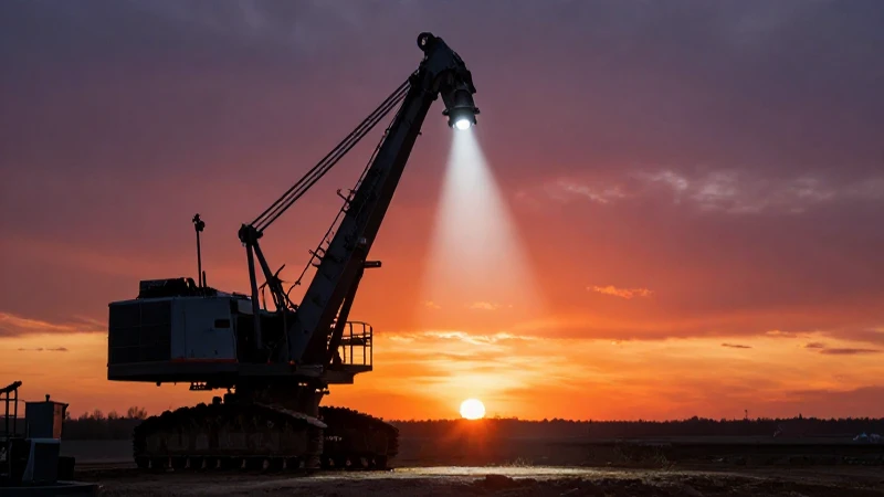 Equipo minero al atardecer: imagen impactante