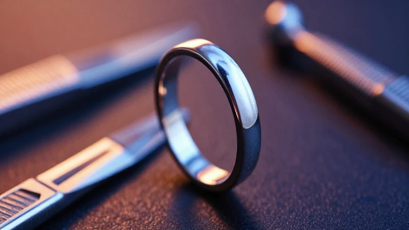 Anillo plateado ajustándose con luz dramática