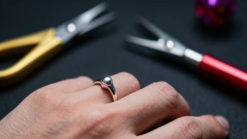 Anillo de plata destaca en primer plano