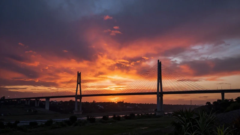 Inauguran puente en Río Sabinas, Coahuila, con Fondo Minero 5 Puente sobre el río Sabinas: atardecer espectacular